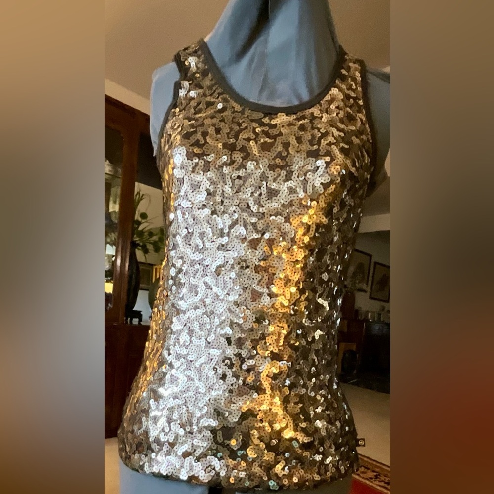 Sequin Top with Gold Accents
